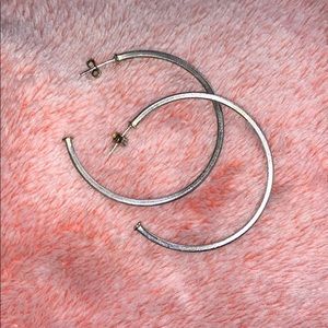 Sheila Fajl Brushed Silver Plated Hoop Earrings